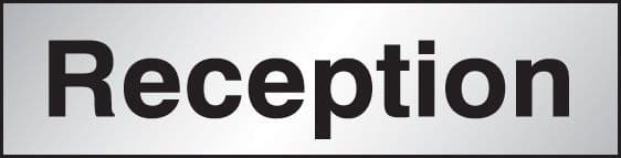 59061 Reception 140x35mm Engraved aluminium effect pvc  (140x35mm) Safety Sign