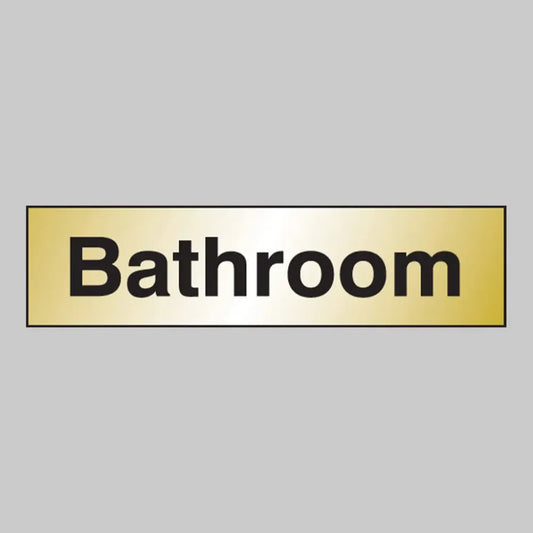 Bathroom 140x35mm engraved brass effect pvc c/w sav backing