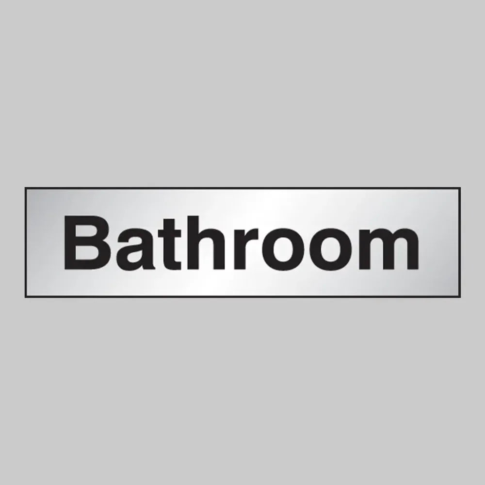 Bathroom 140x35mm engraved aluminium effect pvc c/w sav backing