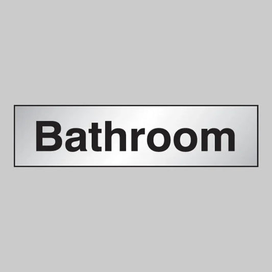 Bathroom 140x35mm engraved aluminium effect pvc c/w sav backing