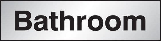 59065 Bathroom 140x35mm Engraved aluminium effect pvc  (140x35mm) Safety Sign