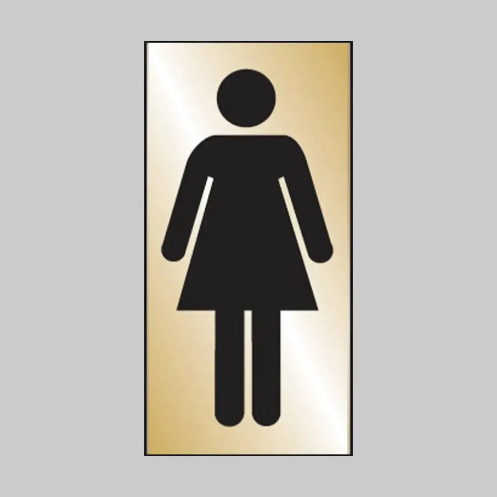 Ladies symbol  70x140mm engraved brass effect pvc c/w sav backing