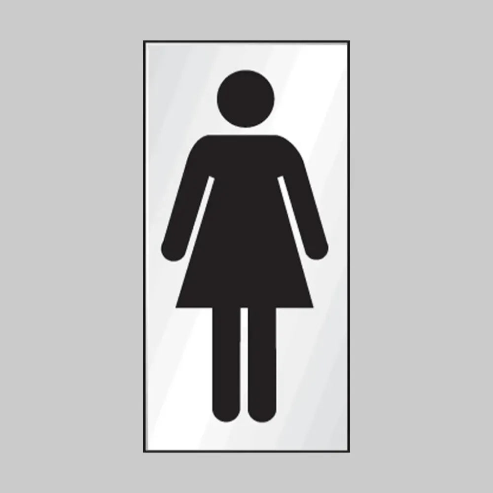Ladies symbol 70x140mm engraved aluminium effect pvc c/w sav backing