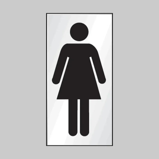 Ladies symbol 70x140mm engraved aluminium effect pvc c/w sav backing