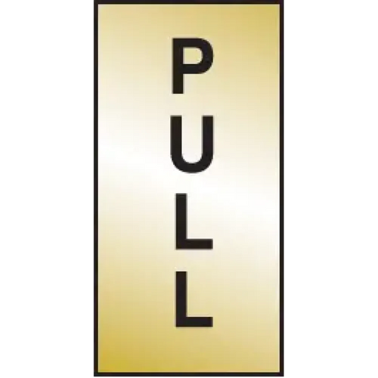 Pull  35x70mm engraved brass effect pvc c/w sav backing