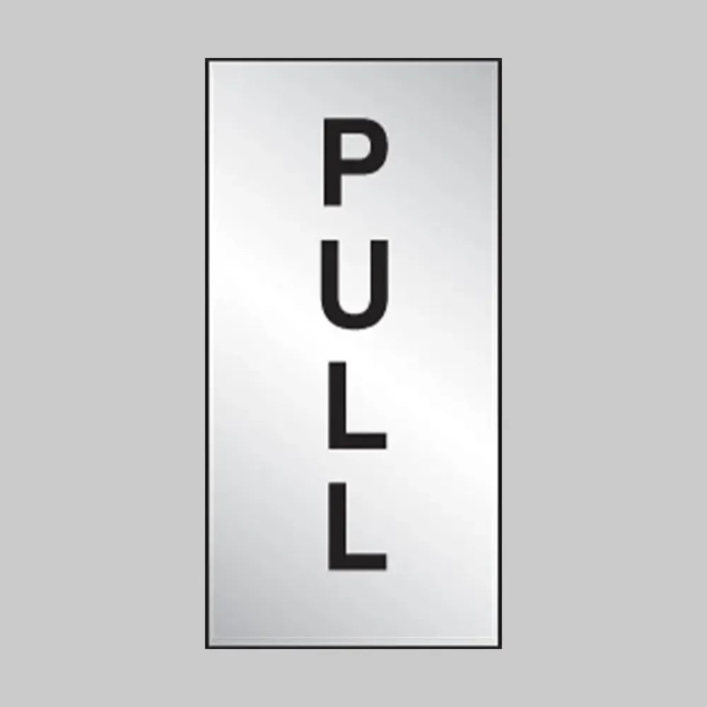 Pull 35x70mm engraved aluminium effect pvc c/w sav backing