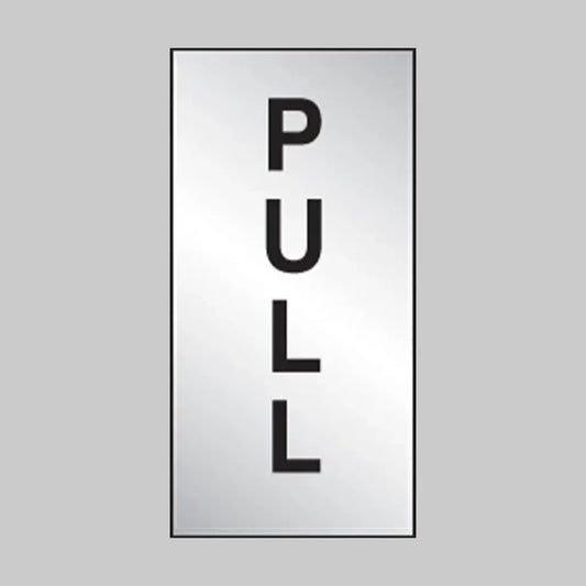 Pull 35x70mm engraved aluminium effect pvc c/w sav backing