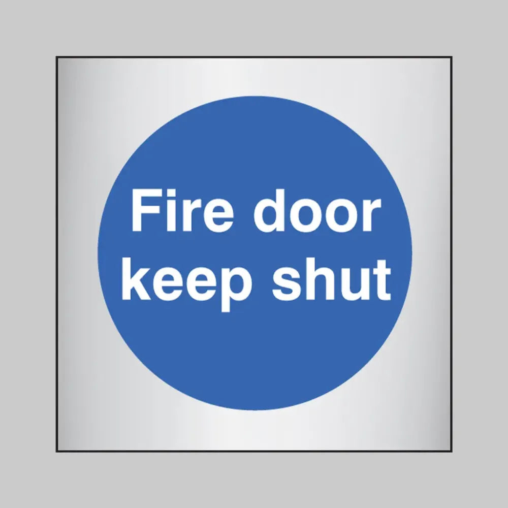 Fire door keep shut 70x70mm aluminium adhesive backed