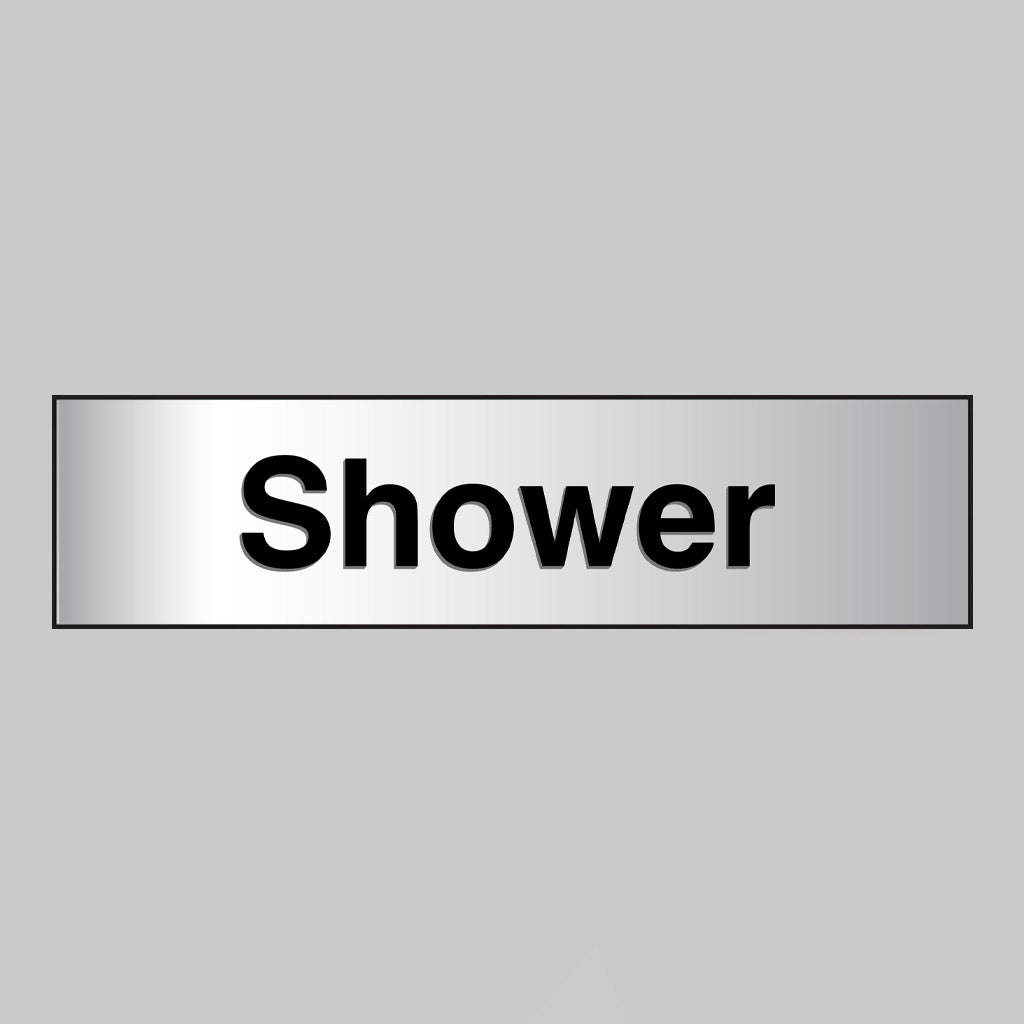 59077 Shower 140x35mm engraved aluminium effect pvc c/w sav backing Miscellaneous