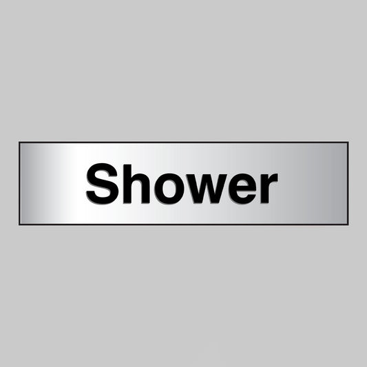 59077 Shower 140x35mm engraved aluminium effect pvc c/w sav backing Miscellaneous