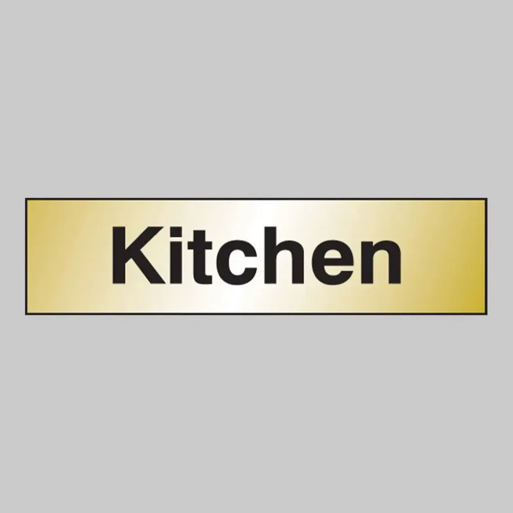 Kitchen 140x35mm engraved brass effect pvc c/w sav backing
