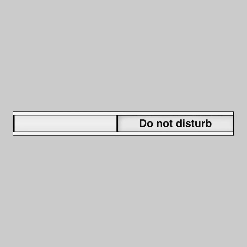 Do not disturb door slider 300x40mm anodised aluminium with adhesive backing