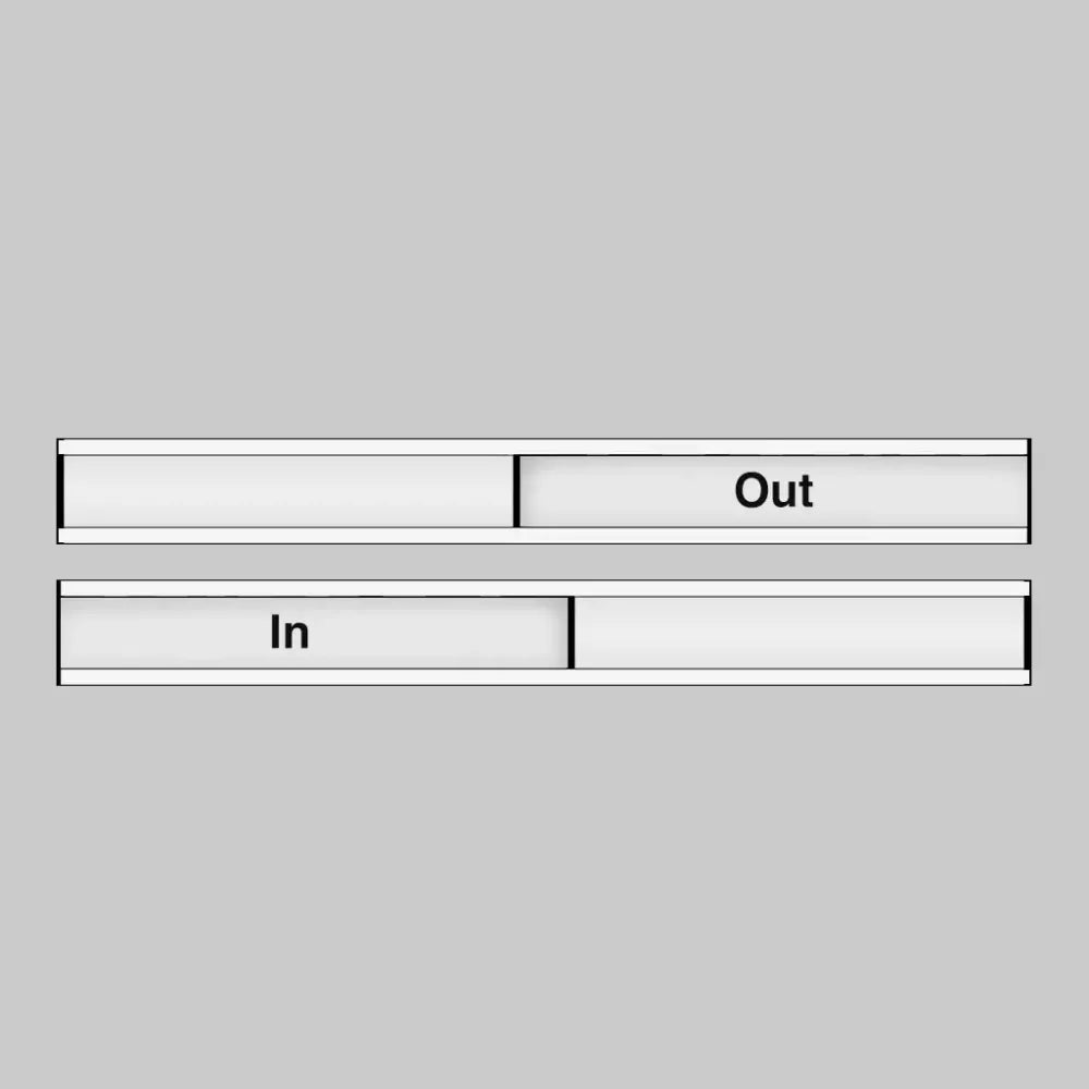 In/out door slider 300x40mm anodised aluminium with adhesive backing