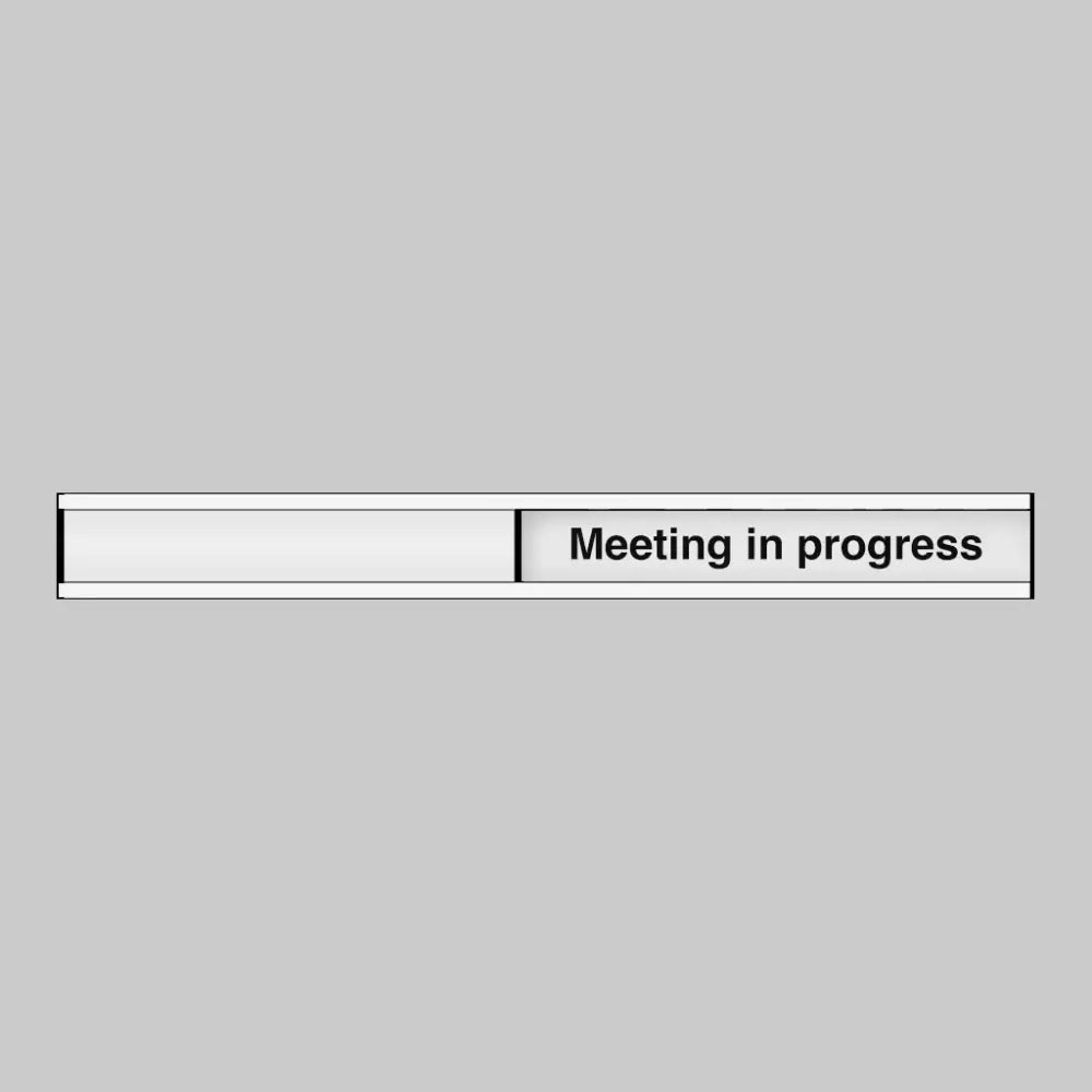 Meeting in progress door slider 300x40mm anodised aluminium with adhesive backing