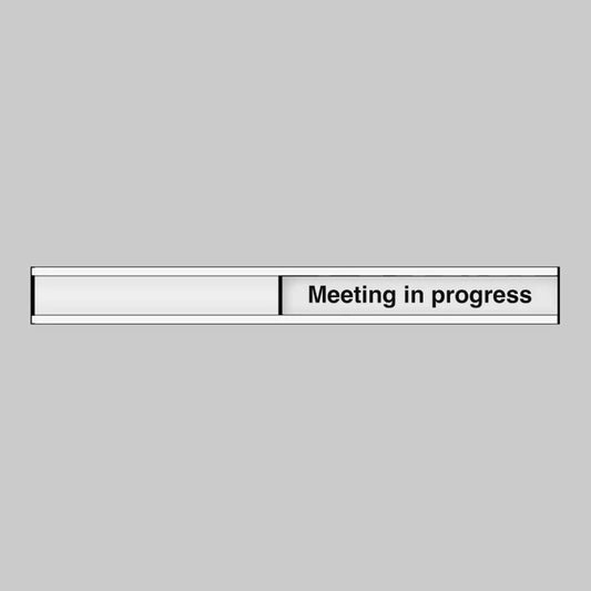 Meeting in progress door slider 300x40mm anodised aluminium with adhesive backing