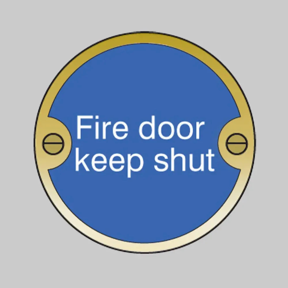 Automatic fire door keep clear 76mm dia stainless steel  pre-drilled c/w fixings