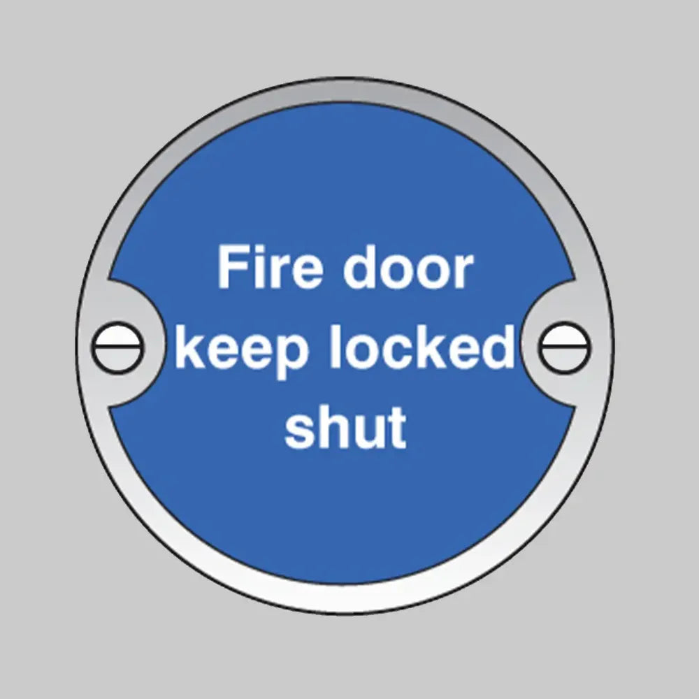 Fire door keep locked shut 76mm dia aluminium  pre-drilled c/w fixings
