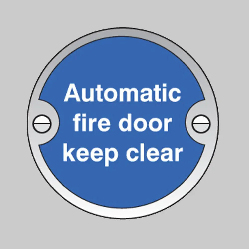 Automatic fire door keep clear 76mm dia aluminium pre-drilled c/w fixings
