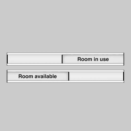 Room in use/room available door slider 300x40mm anodised aluminium with adhesive backing