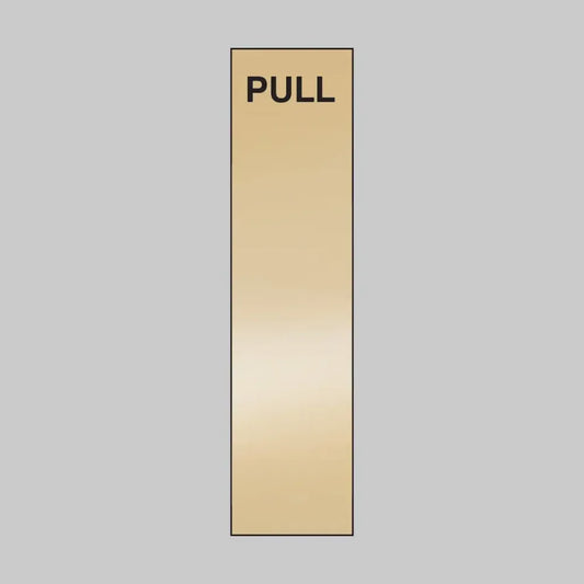 Push 75x300mm engraved brass effect pvc c/w sav backing