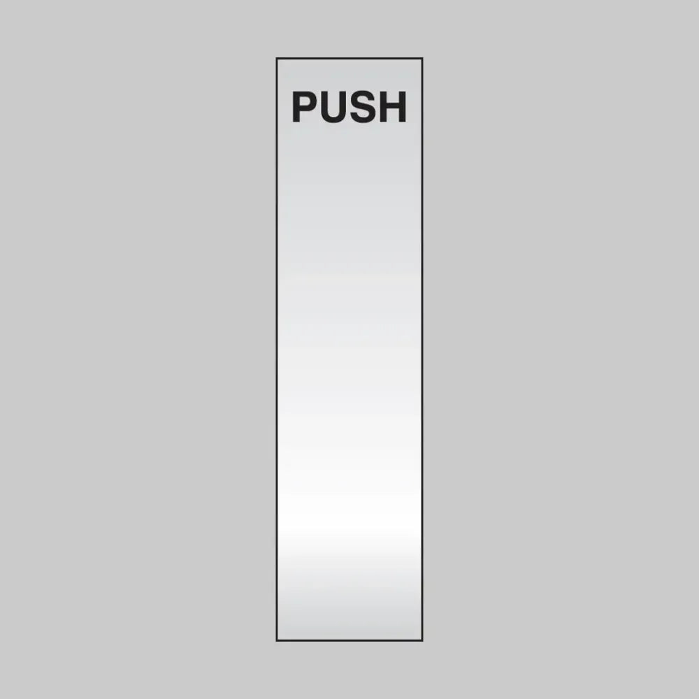 Push 75x300mm engraved aluminium effect pvc c/w sav backing