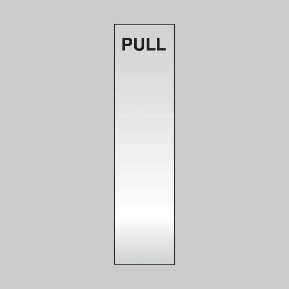 Pull 75x300mm engraved aluminium effect pvc c/w sav backing