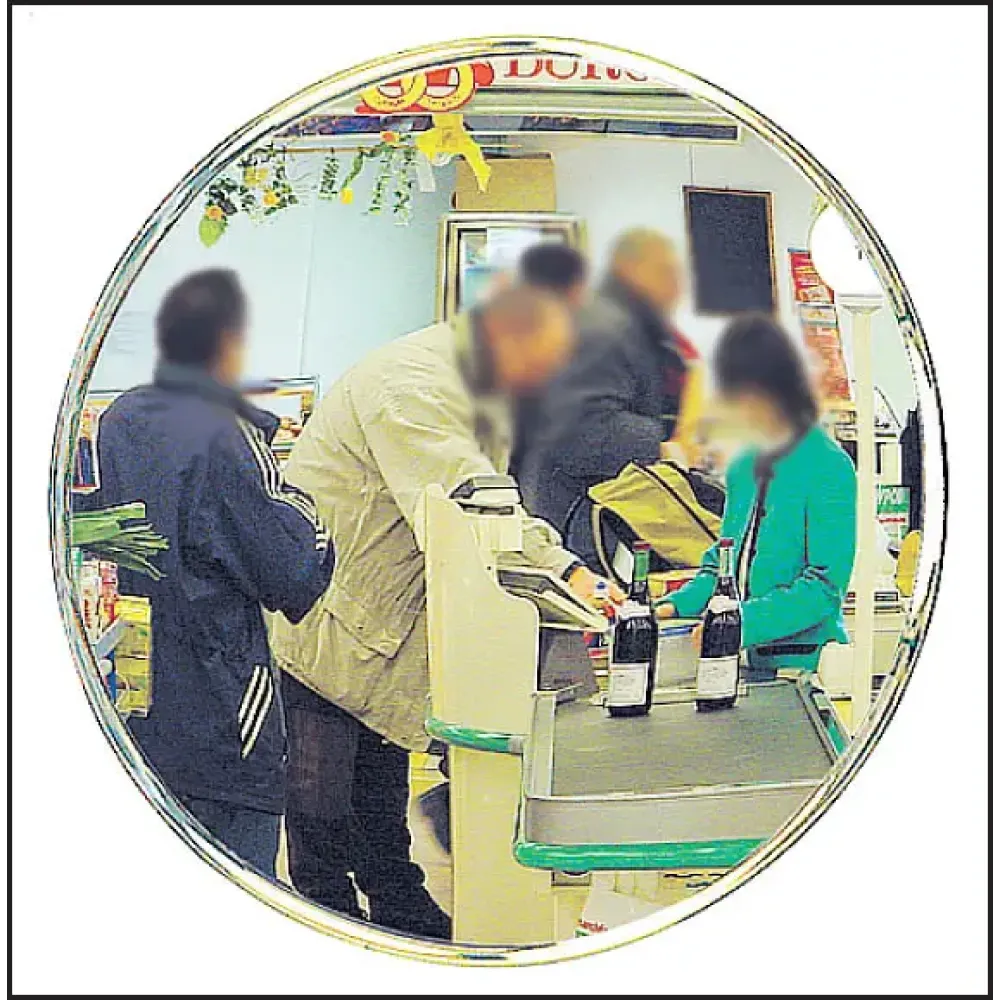 Security surveillance safety mirror 300mm diameter viewing distance 2m