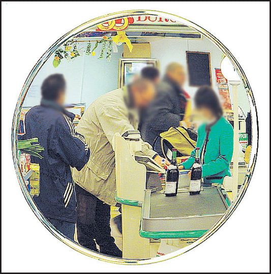 Security surveillance safety mirror 400mm diameter viewing distance 4m