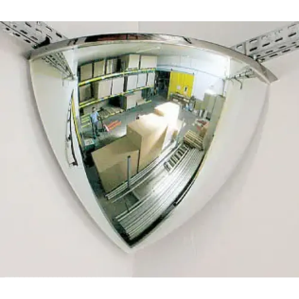 Quarter dome mirror (410 dia 90 deg) to view 2 directions 4m