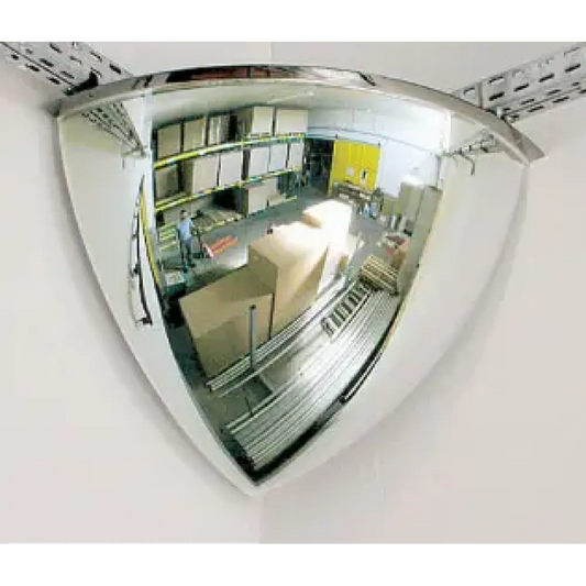 Quarter dome mirror (410 dia 90 deg) to view 2 directions 4m