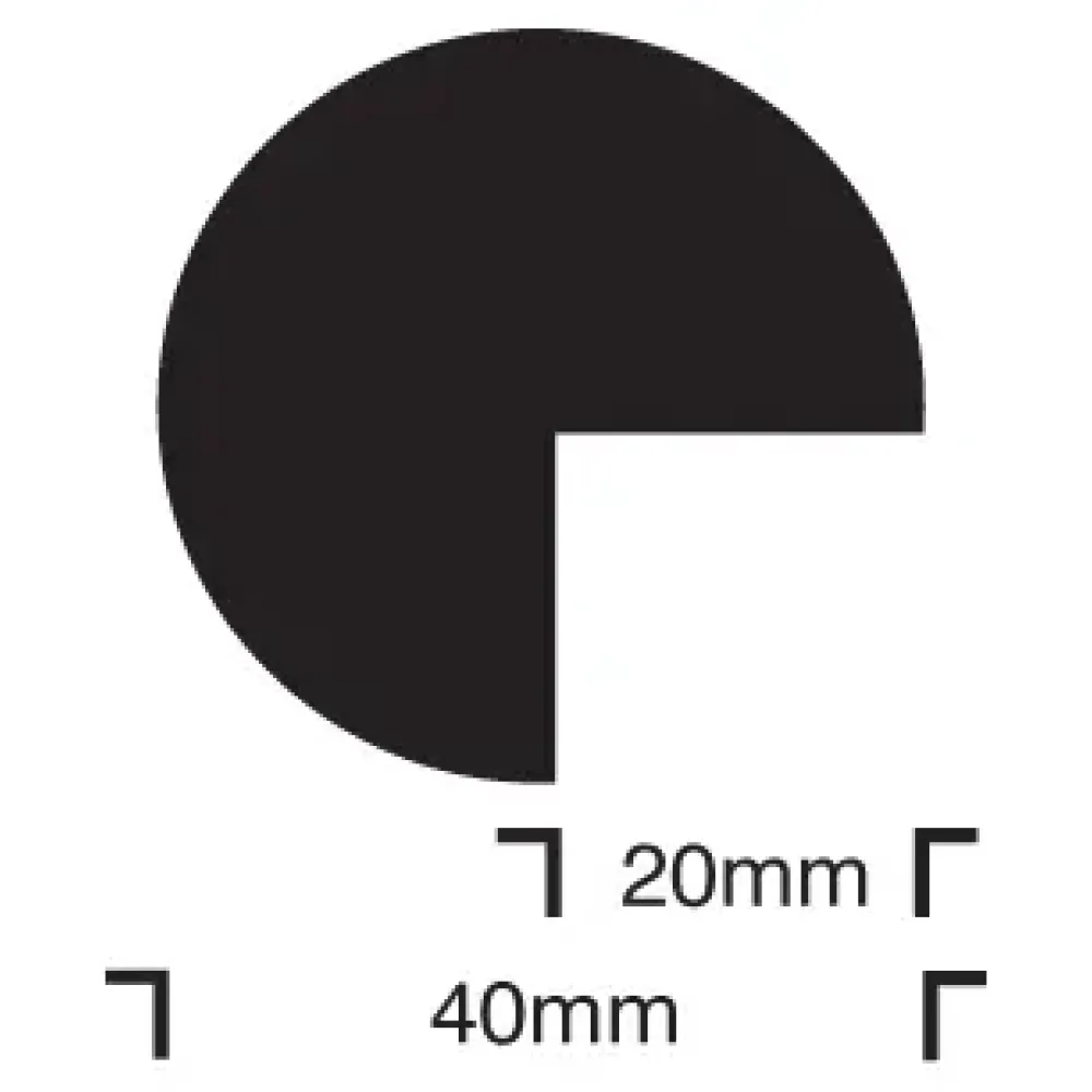 Impact protection semi-circular 40/40 self adhesive 1000mm