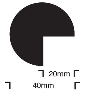 59221 Impact protection semi-circular 40/40 self adhesive  (40x40x1000mm) Safety Sign