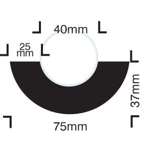 59222 Impact protection curvature for 40mm dia pipes self adhesive  (80x37x1000mm) Safety Sign