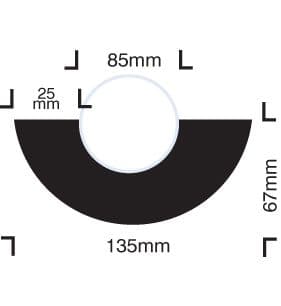 59223 Impact protection curvature for 85mm dia pipes self adhesive  (135x67x1000mm) Safety Sign