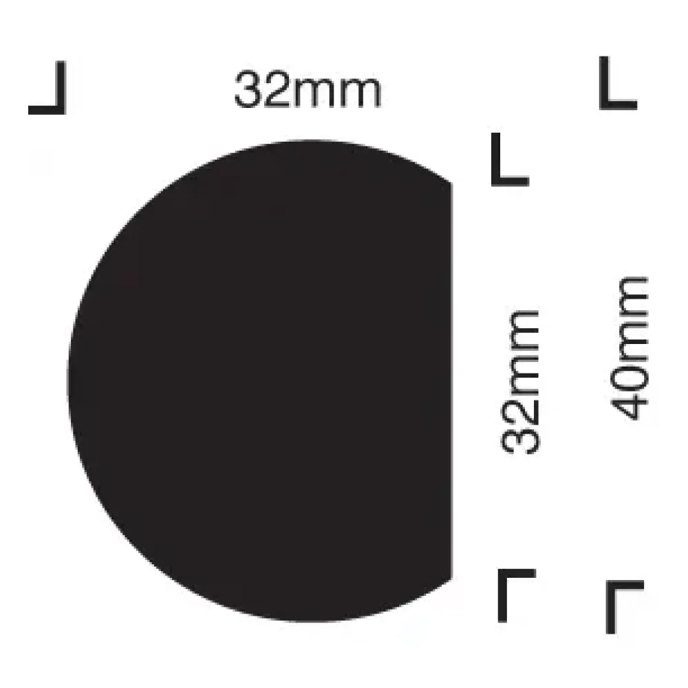 Impact protection semi-circular 40/32 self adhesive 1000mm
