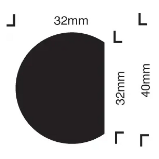 Impact protection semi-circular 40/32 self adhesive 1000mm