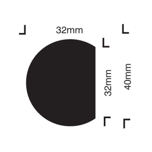 59225 Impact protection semi-circular 40/32 self adhesive  (40x32x1000mm) Safety Sign