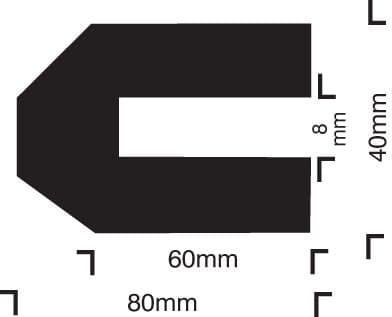 59230 Impact protection trapeze 40/80/8 push on  (40x80x1000mm) Safety Sign