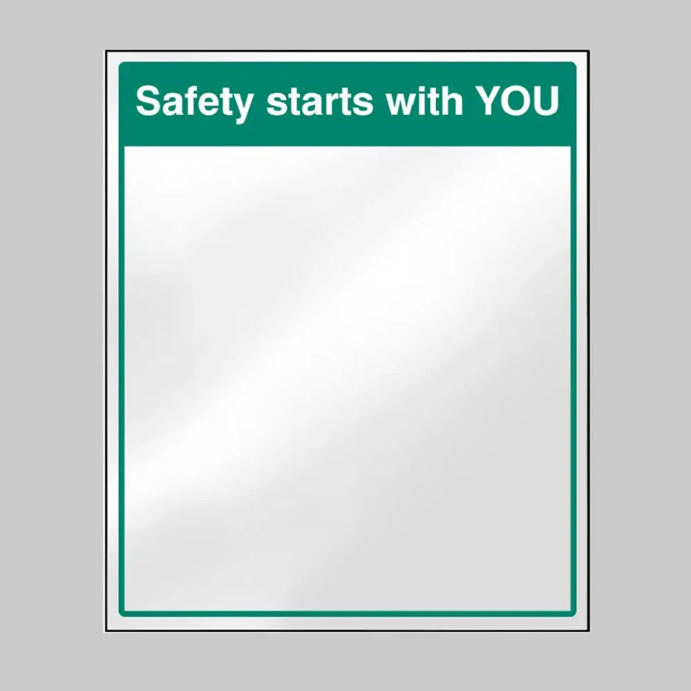Mirror Message - Safety starts with you 405x485mm acrylic c/w self adhesive back