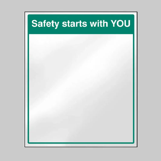 Mirror Message - Safety starts with you 405x485mm acrylic c/w self adhesive back