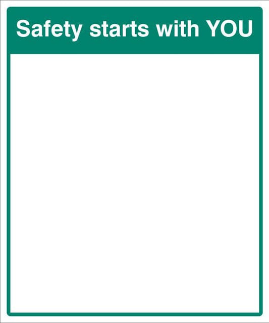 59236 Mirror Message - Safety starts with you 405x485mm  (405x485) Safety Sign