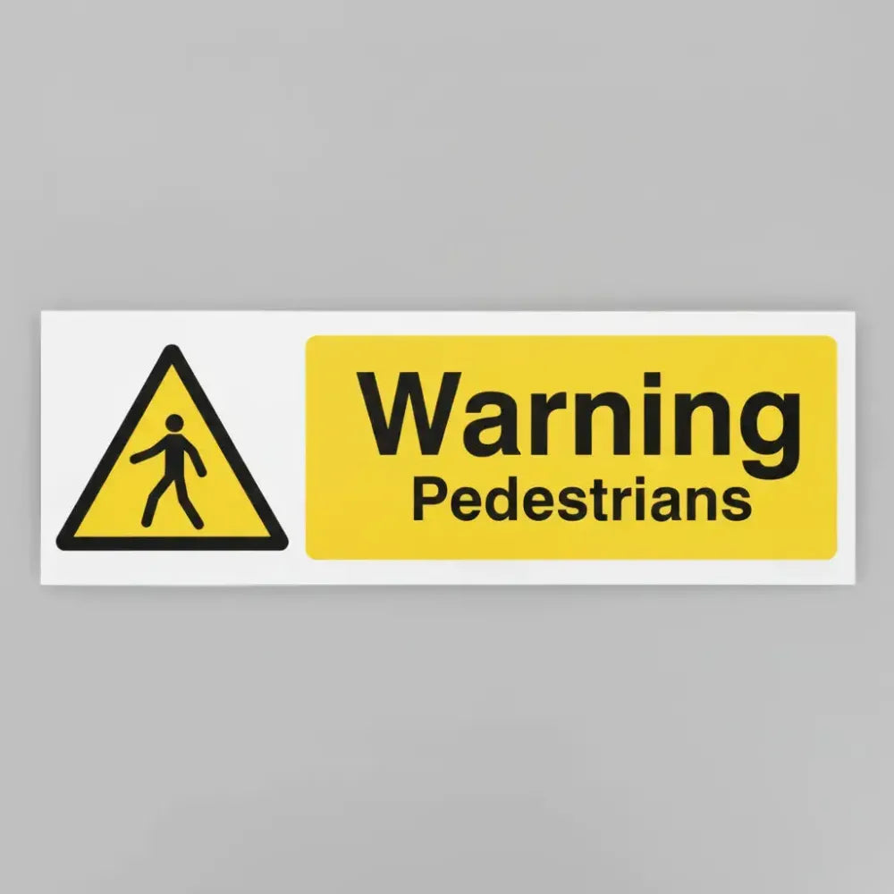 25932K Warning Pedestrians Self Adhesive Vinyl (400x300mm) Safety Sign