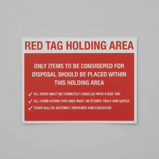 Red Tag Holding Area Items for disposal