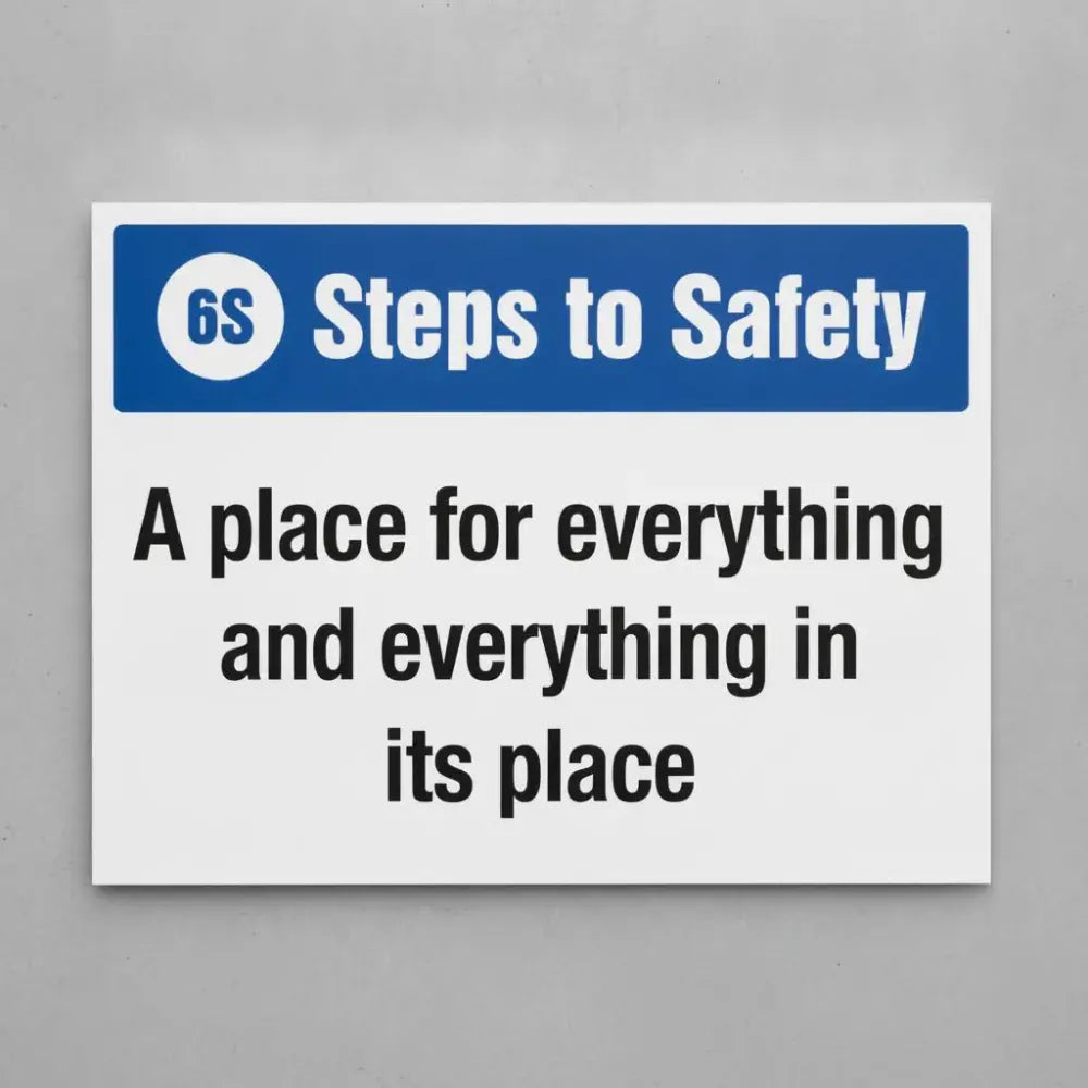 6S Steps to Safety, A place for everything and everything in its place