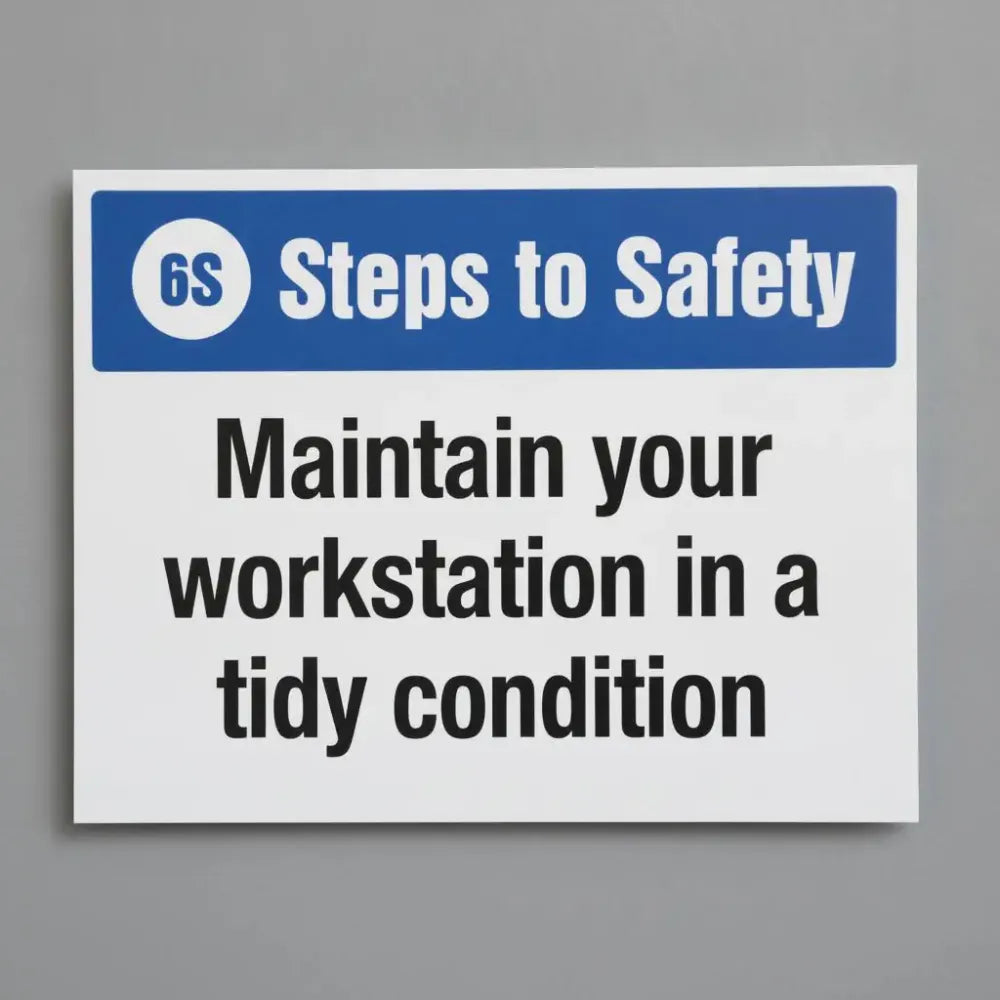 6S Steps to Safety, Maintain your workstation in a tidy condition