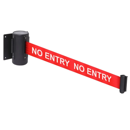59498 Wall mounted retractable barrier 4.6m 50mm wide c/w screw in wall clip NO ENTRY Miscellaneous (115x120x100mm)