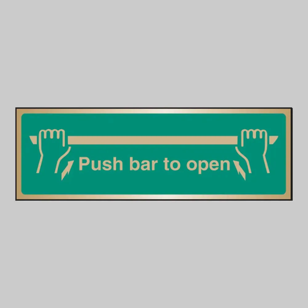 Push bar to open brass 300x100mm adhesive backed