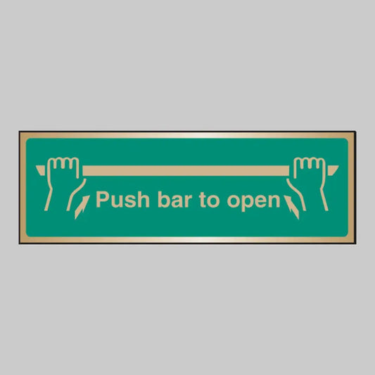 Push bar to open brass 300x100mm adhesive backed