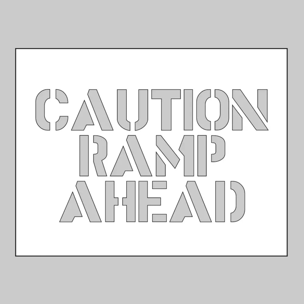 59589 PVC stencil 600x400mm - Caution Ramp Ahead Miscellaneous