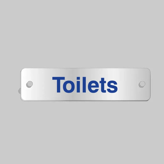 Toilets visual impact aluminium door sign  200x50mm c/w stand-off locators